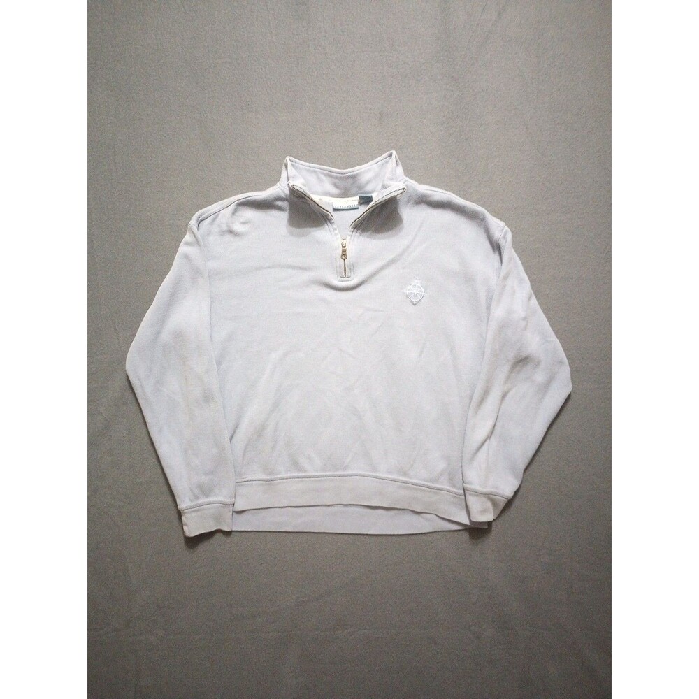Breakwater Men's 1/4 Zip Henley Sweater Size Medium Light Blue